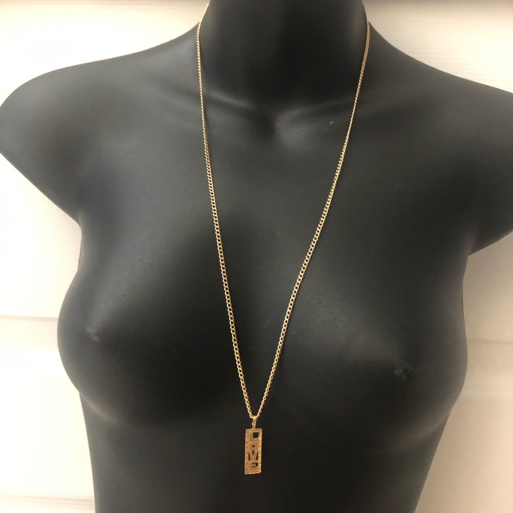♥️ 14k Gold chain and “LOVE” Charm .45 oz  ♥️ - Picture 3 of 9
